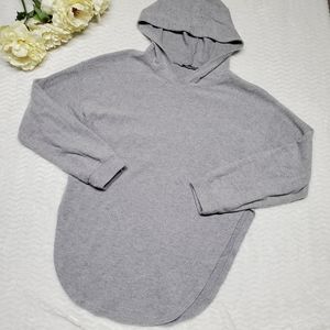 fashion nova Womans Hoodie Sweatshirt Grey U Shaped Hem MEDIUM